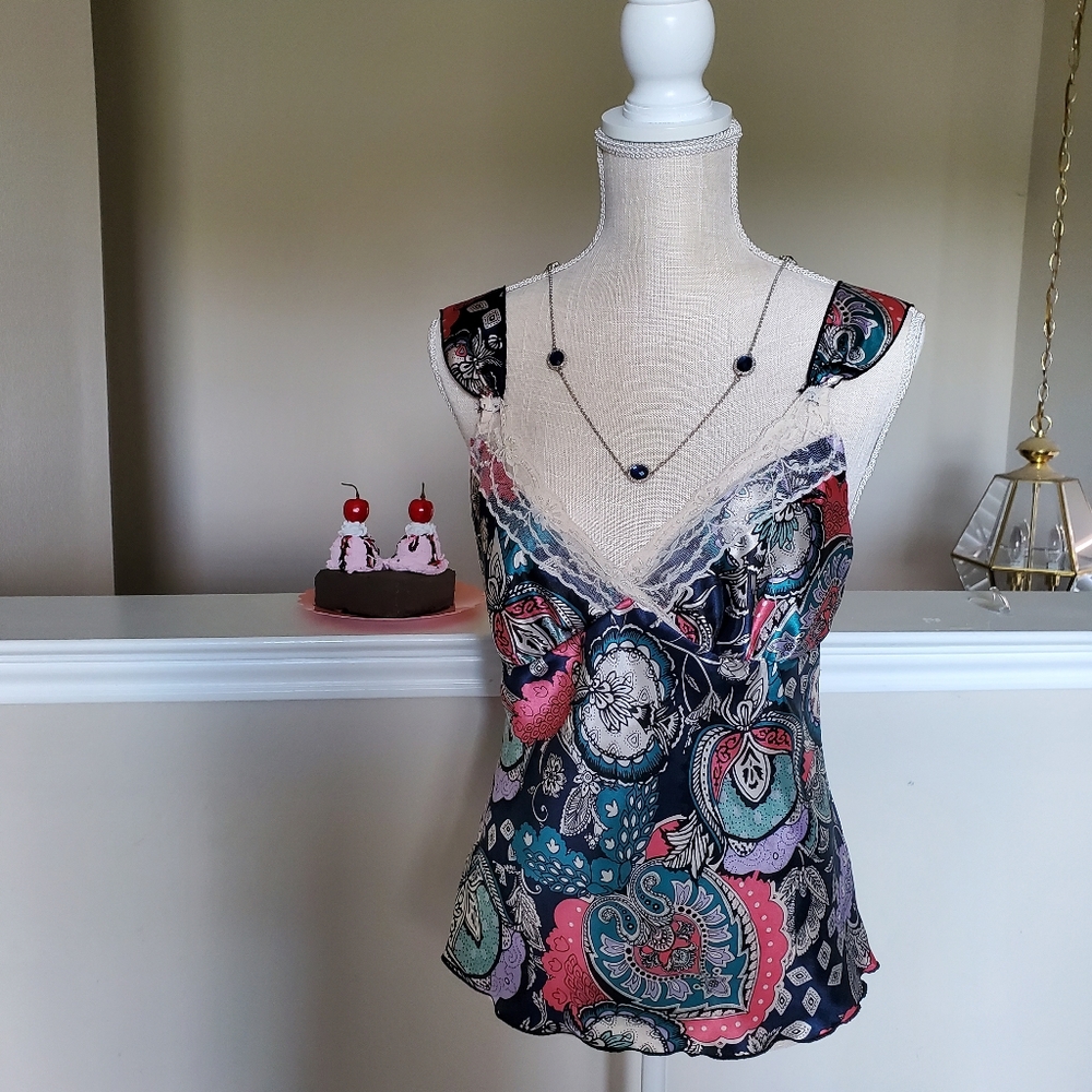 Women's Cami Multicolor Paisley Print SZ Med